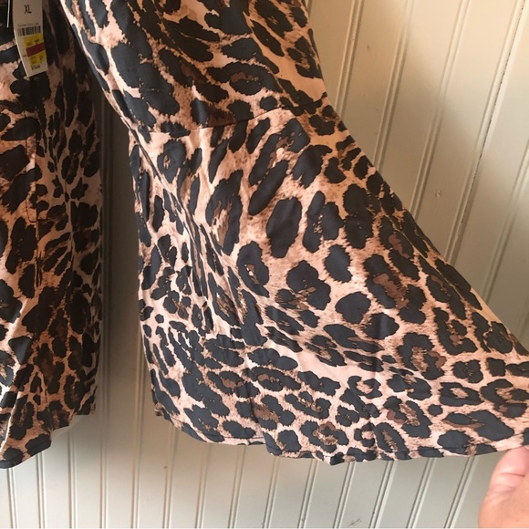 BAR III Retail $78 Beach Cheetah Knot-Front Cut Out Romper Cover-Up Size XLarge - Picture 3 of 5